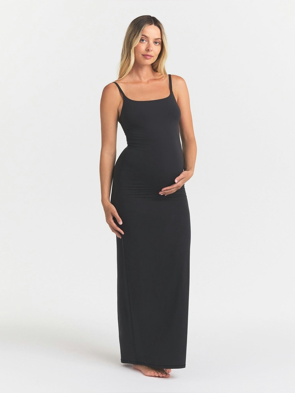 NWT Skims Fits Everybody Maternity Slip Dress Maxi Black Onyx Size Medium